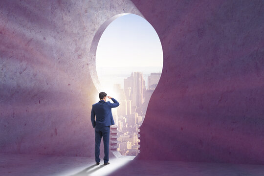 Businessman in new idea concept