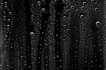 background water drops on black glass, full photo size, overlay layer design