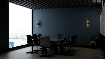 modern office meeting room for company wall logo mockup branding