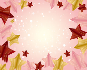 立体的な星型の背景イラスト