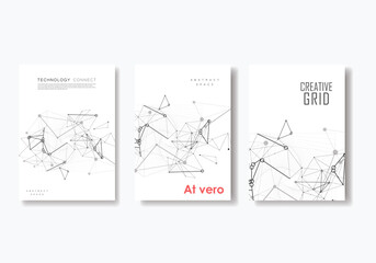 Network connection structure brochure. Poster, banner, brochure, flyer. Business infographic template. Presentation template. Web page template. Digital science technology concept