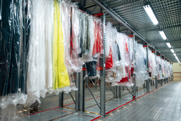 A lot of goods in a large warehouse
