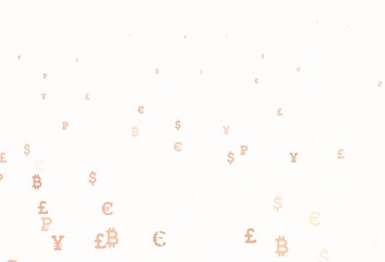 Light Orange vector pattern with symbols of currency.