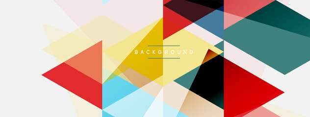 Color triangles composition, geometric abstract background. Techno or business concept, pattern for wallpaper, banner, background, landing page