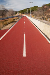 Obraz premium paved track enabled for cyclists. Bike path in Ocaña. Spain