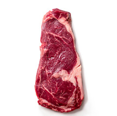appetizing fresh raw large steak on white background 