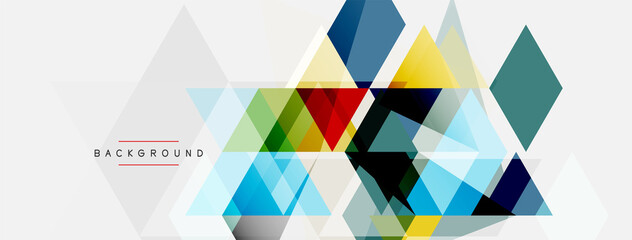 Color triangles composition, geometric abstract background. Techno or business concept, pattern for wallpaper, banner, background, landing page