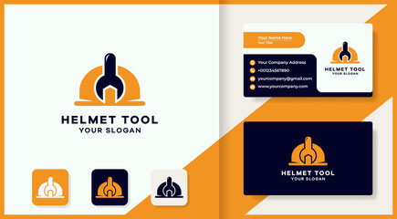 helmet tool logo design and business card