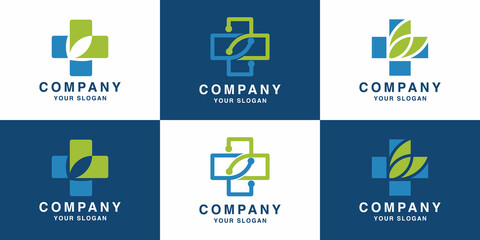 medical cross technology logo design and business card