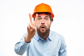 emotional man documents in hand and drawings success isolated background