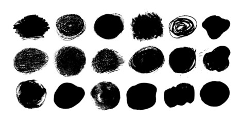 Hatching and blots grunge banners and textures