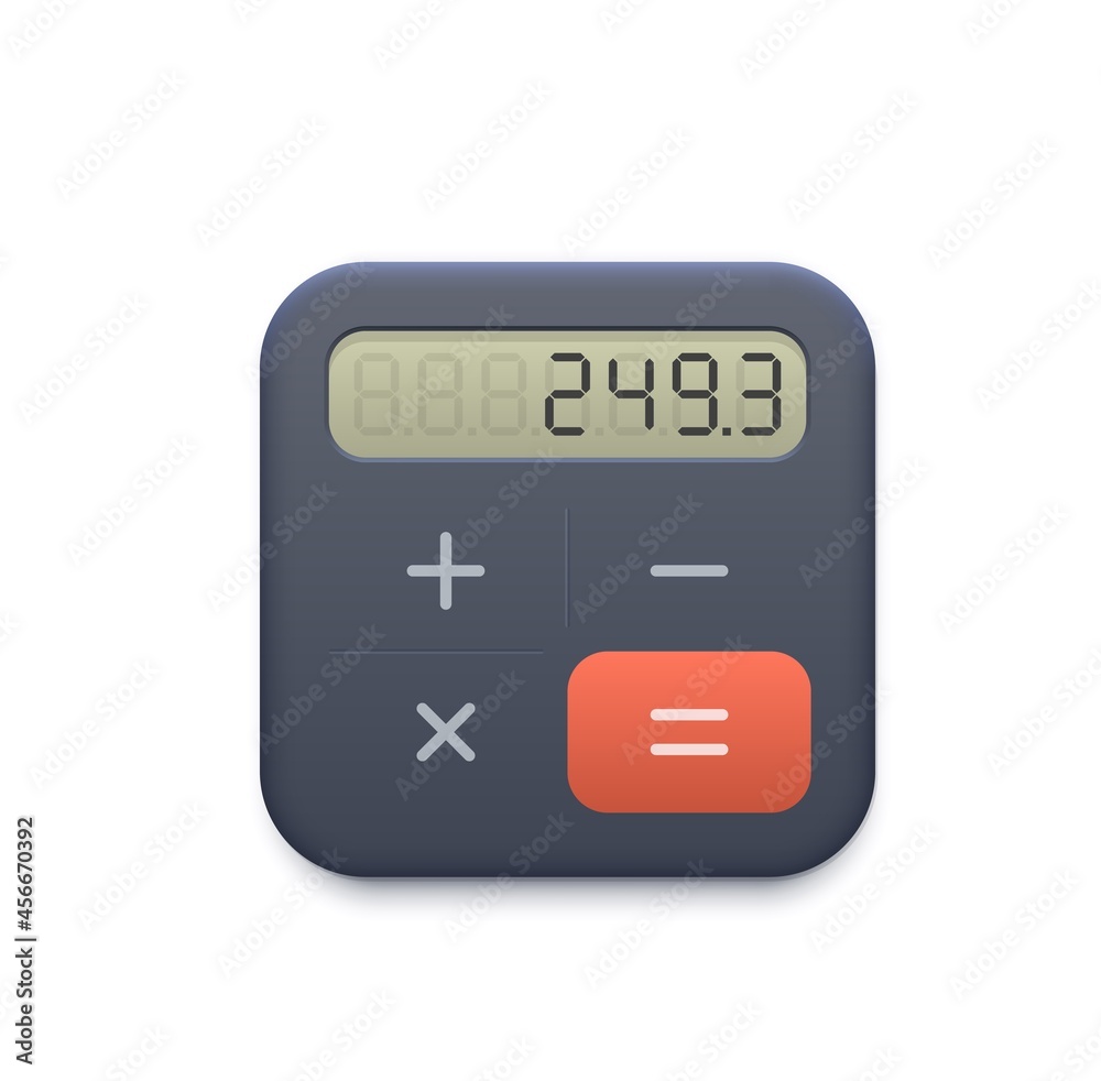 Aufkleber business calculator web icon with display and buttons. accounting, finance or business mobile phone 