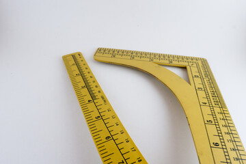 yellow ruler on white background