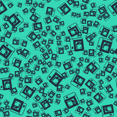 Obraz premium Black Book about geometry icon isolated seamless pattern on green background. Vector