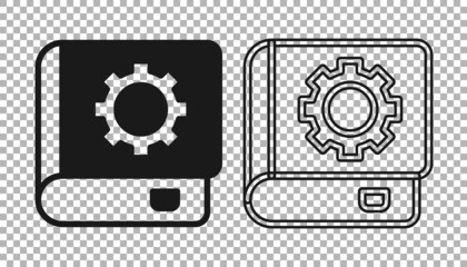 Black User manual icon isolated on transparent background. User guide book. Instruction sign. Read before use. Vector