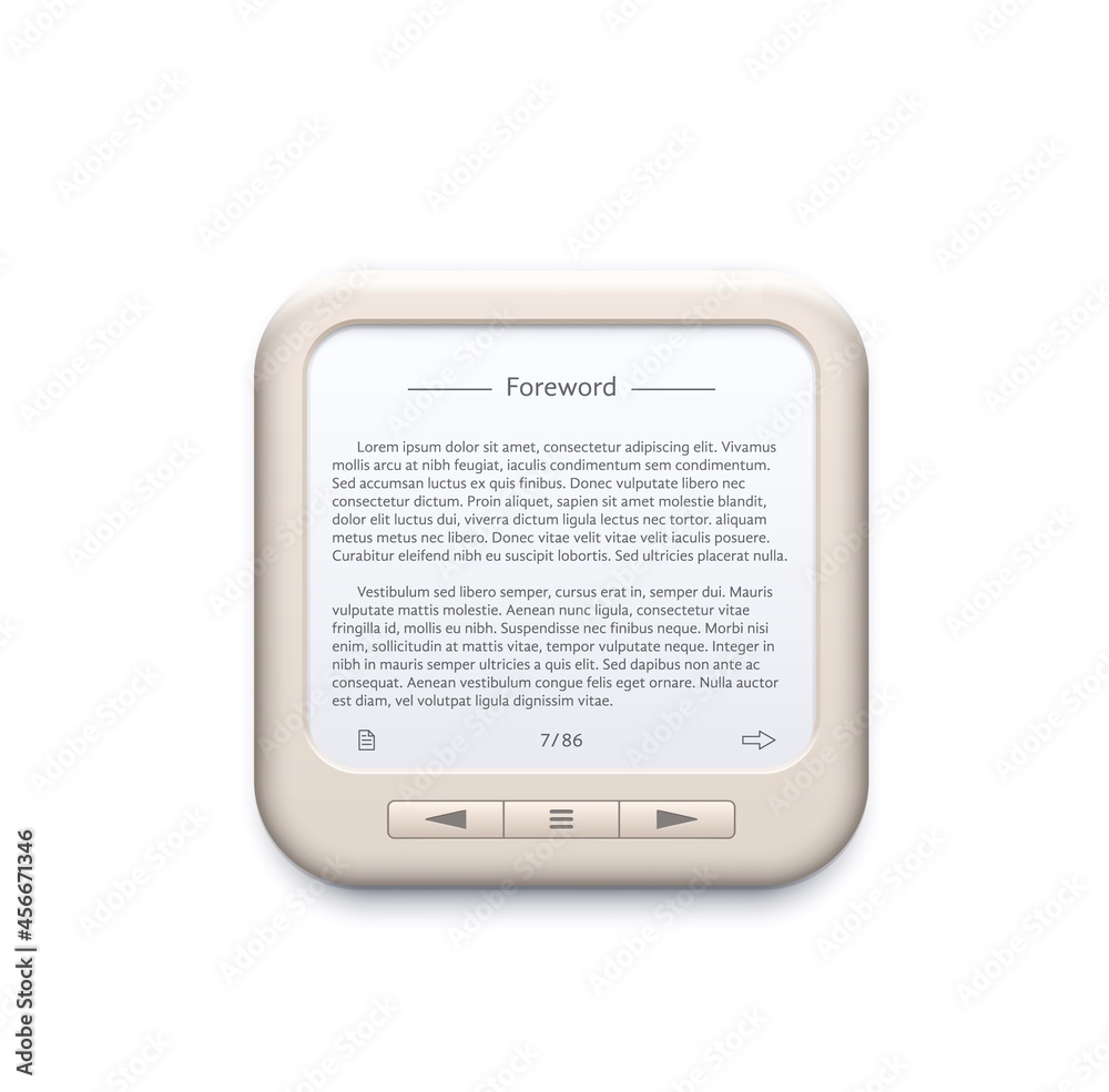 Leinwandbilder portable electronic book reader, mobile device icon. e-reader, mobile phone or computer reading appl
