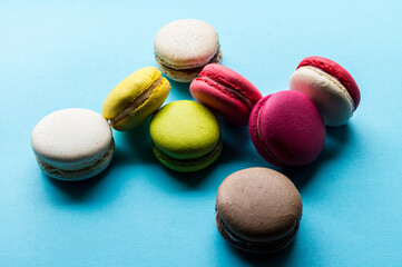 Colorful macaron cookies, delicious