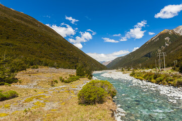 Fototapeta na wymiar Bealey River in the New Zealand