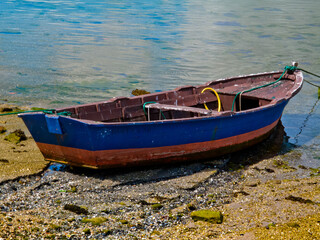 Botes de pesca en Portosín. La Coruña, Galicia