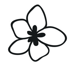 Hand drawn illustration flower. Creative ink art work. Actual vector drawing spring plant