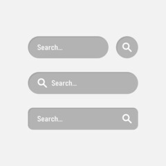 Search bar vector element design, set of search boxes ui template on gray background. Vector illustration EPS 10