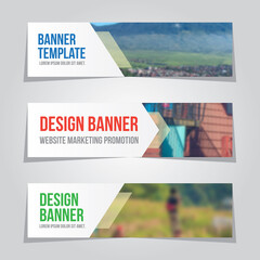 Naklejka premium Simple Template Banner Advertising Marketing Website Promotion Vector Background