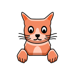 Cartoon cat, Simple Mascot vector logo design