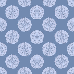 Japanese Cherry Blossom Circle Motif Vector Seamless Pattern