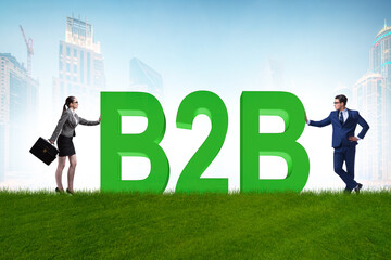 Fototapeta premium Business to business concept with businessman