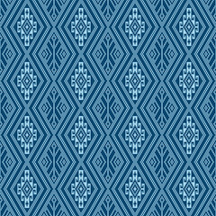 Japanese Tribal Embroidery Diamond Vector Seamless Pattern