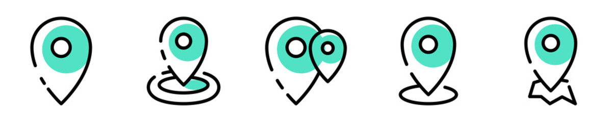pin locate logo icon for user interface app with editable stroke