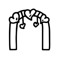 love arch black line vector doodle icon