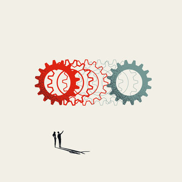 Business Process And Workflow Transformation, Vector Concept. Symbol Of New Technology, Innovation. Minimal Illustration