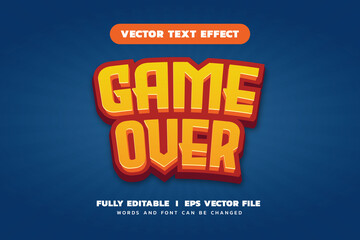 game over editable text effect design