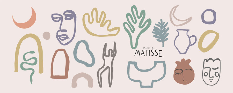 Abstract Matisse Contemporary Art Illustrations