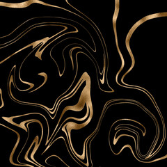 liquid marble black and gold marble background. Gold lines, marble golden veins. Illustration