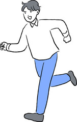 走る男性