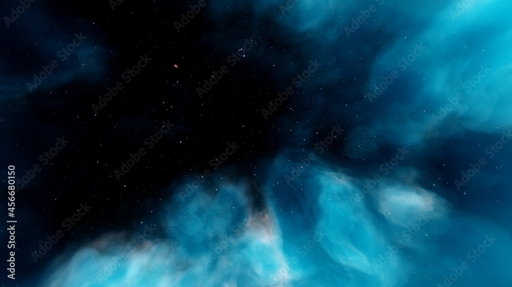 Wall mural red-violet nebula in outer space, horsehead nebula, unusual colorful nebula in a distant galaxy, red