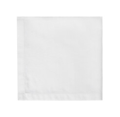 White square folded napkin isolated on white background - obrazy, fototapety, plakaty