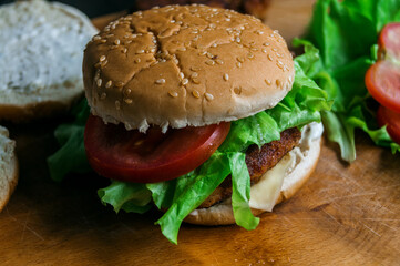 Delicious fresh homemade burger