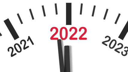 New Year 2022 Clock. Clock countdown to 2022.