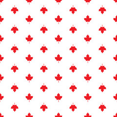 Seamless pattern with shabby red maple leaves. Vector eco background. Autumn wallpaper.