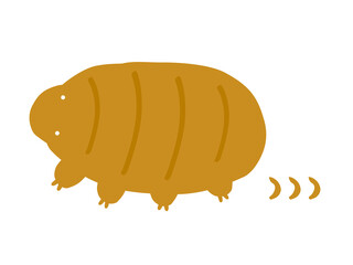 かわいい歩くクマムシ／手書きイラスト