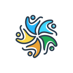 People and unity logo symbol icon concept