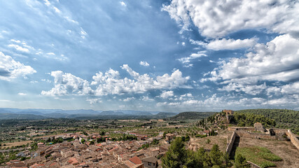 Landscape of the whole village La Fresnada, Matarra&ntilde;a, Teruel, Spain