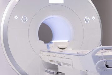 Closeup of modern magnetic resonance imaging machine background - obrazy, fototapety, plakaty