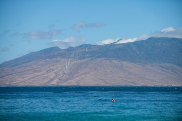 Obraz premium Beach and tropical sea. Colorful ocean beach. landscape of clear turquoise water, Maldives or Hawaii.