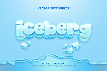 Iceberk editable 3d text effect with ice crack backround style