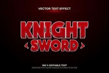 Knight sword editable 3d text effect dark red backround style