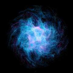 Power energy sphere with electrical lightnings 3D rendering illustration